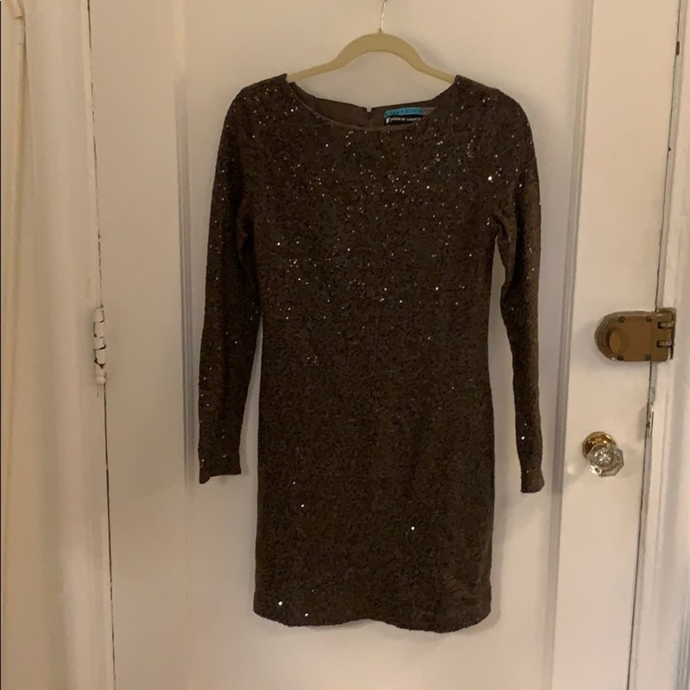 Alice & Olivia sequin long sleeve dress